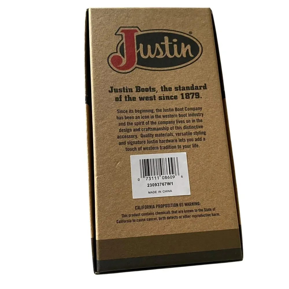 NWT Men’s JUSTIN RODEO SUEDE LEATHER RFID WALLET WITH GEOMETRIC TRIM 23093767W1